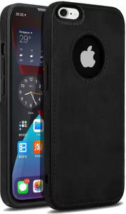 Puloka Black Logo cut Leather silicone case for Apple iphone 6/6s