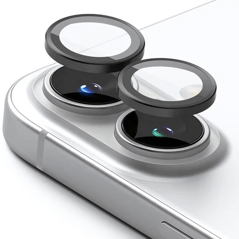 Black Metallic camera ring lens guard for Apple iphone 16