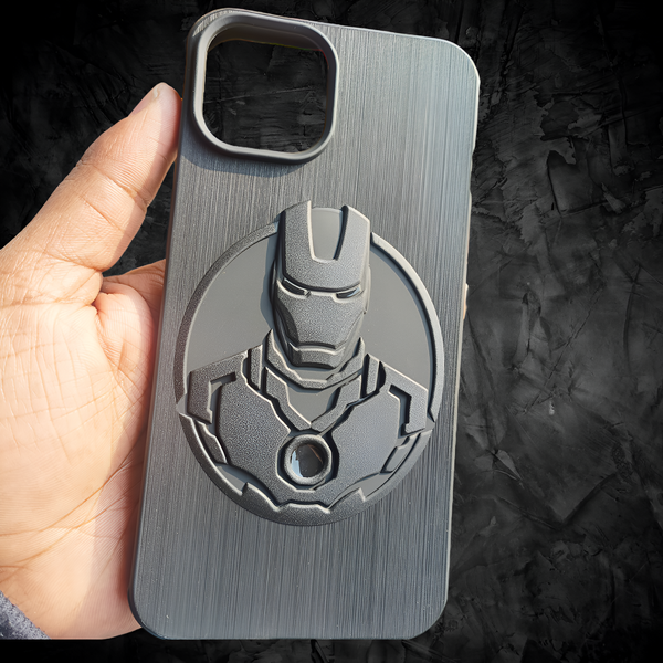 Round Superhero Engraved Silicone Case for Apple iphone 14