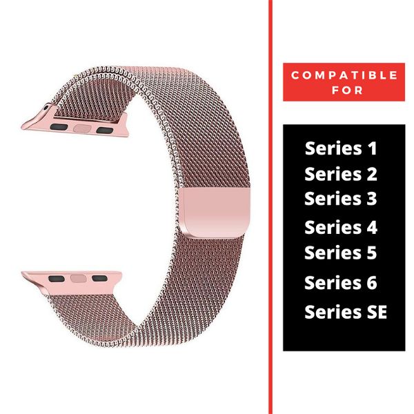 Rose gold Chain Strap For Apple Watch Series 2 (42mm/44mm/45mm/46mm/49mm) - The Hatke
