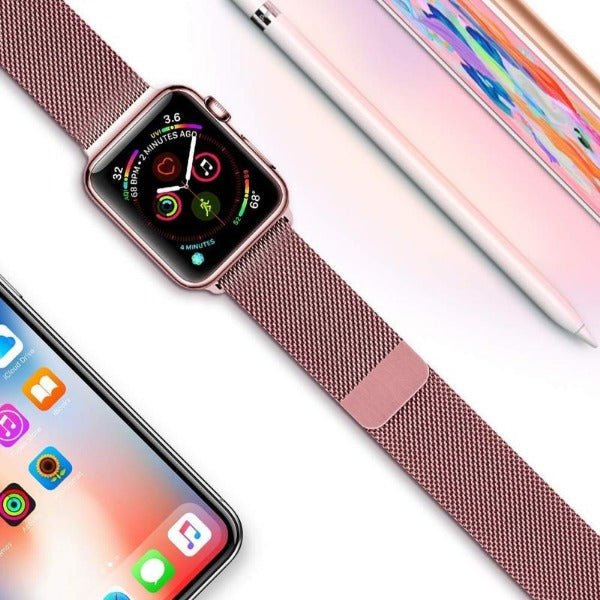 Rose gold Chain Strap For Apple Watch Series 7 (42mm/44mm/45mm/46mm/49mm) - The Hatke