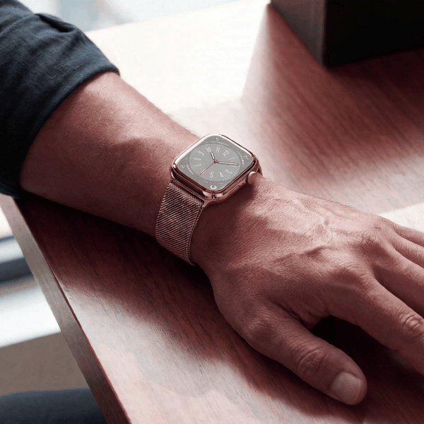 Rose gold Chain Strap For Apple Watch Series SE GEN 2 (42mm/44mm/45mm/46mm/49mm) - The Hatke