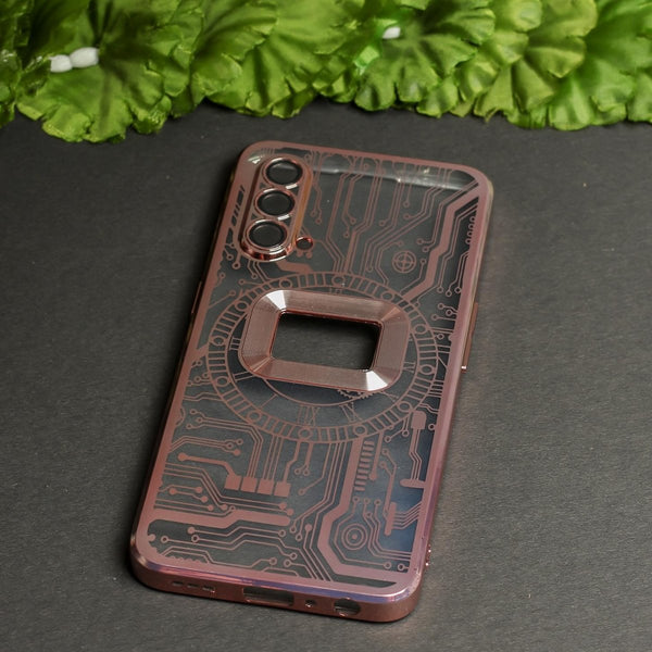 Rose Gold Watch Machine Logo Cut Transparent Case for Oneplus Nord CE - The Hatke