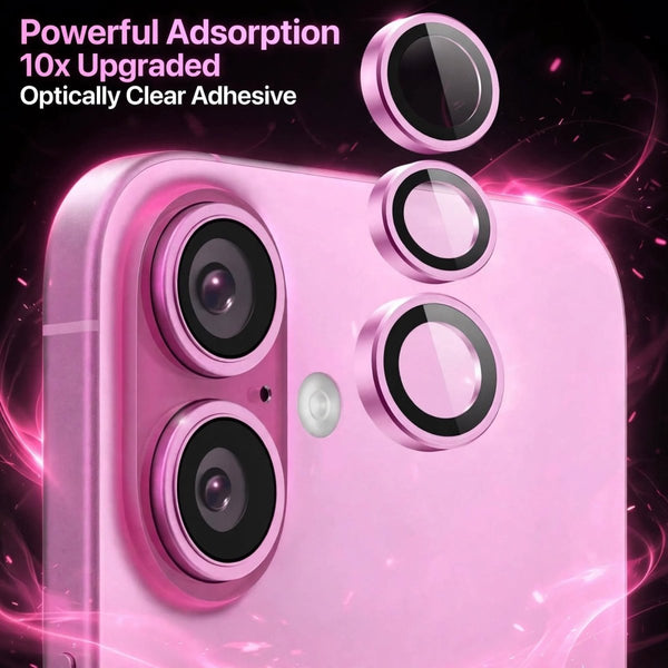 Rose Pink Metallic camera ring lens guard for Apple iphone 17 - The Hatke