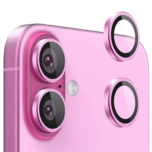 Rose Pink Metallic camera ring lens guard for Apple iphone 17 - The Hatke