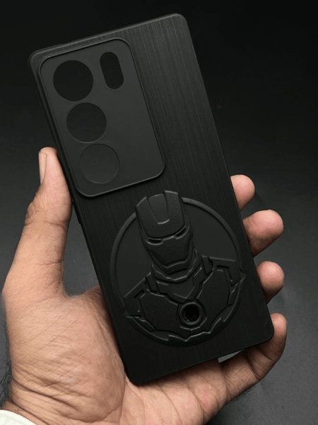 Round Superhero Engraved logo silicon Case for Vivo V29 - The Hatke