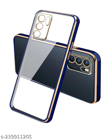 Blue Electroplated Transparent Case for Oppo Reno 6 5g