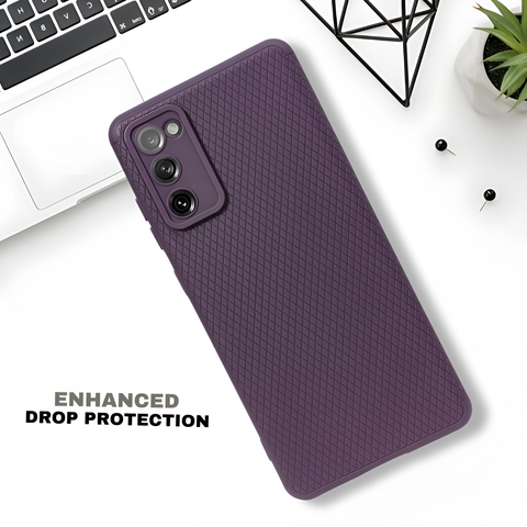 Deep Purple Line Wave Silicone Case for Samsung  S20 FE