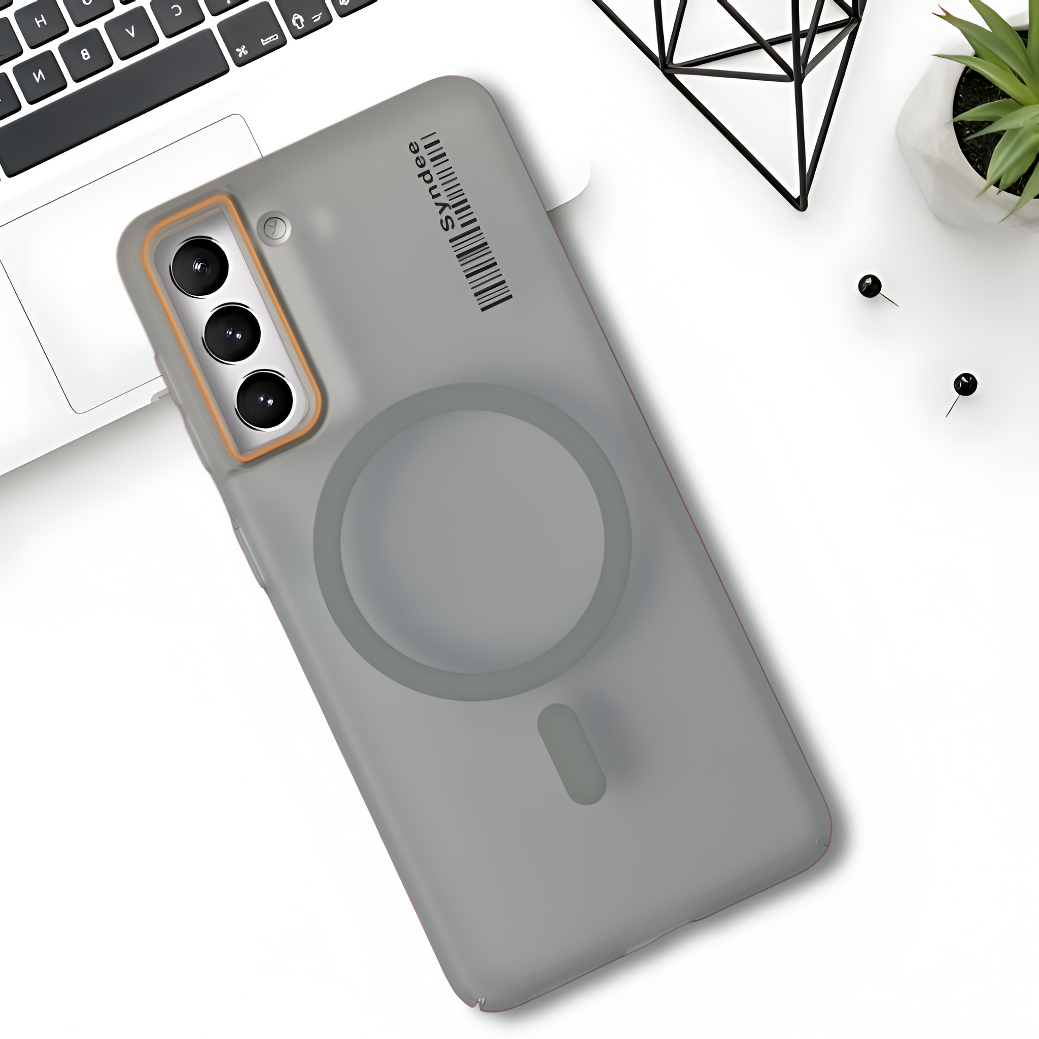 Grey Scan Matte Magsafe Case for Samsung S21