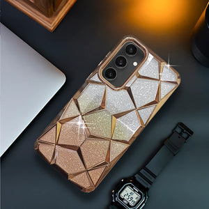 Dazzle Gold Silicone case for  Samsung S23 Fe