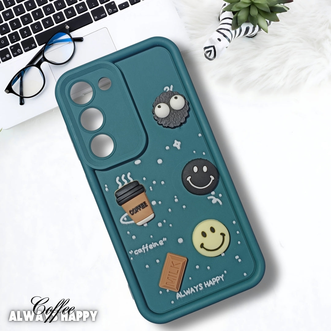 Green COFFEE (ALWAYS HAPPY) Silicone case for Samsung S23