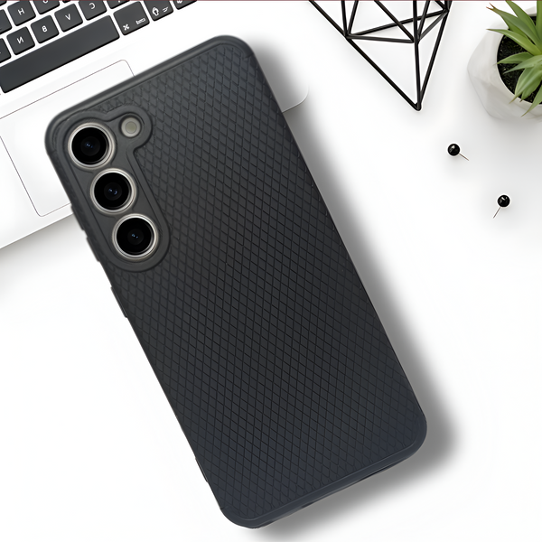 Black Line Wave Silicone Case for Samsung  S23