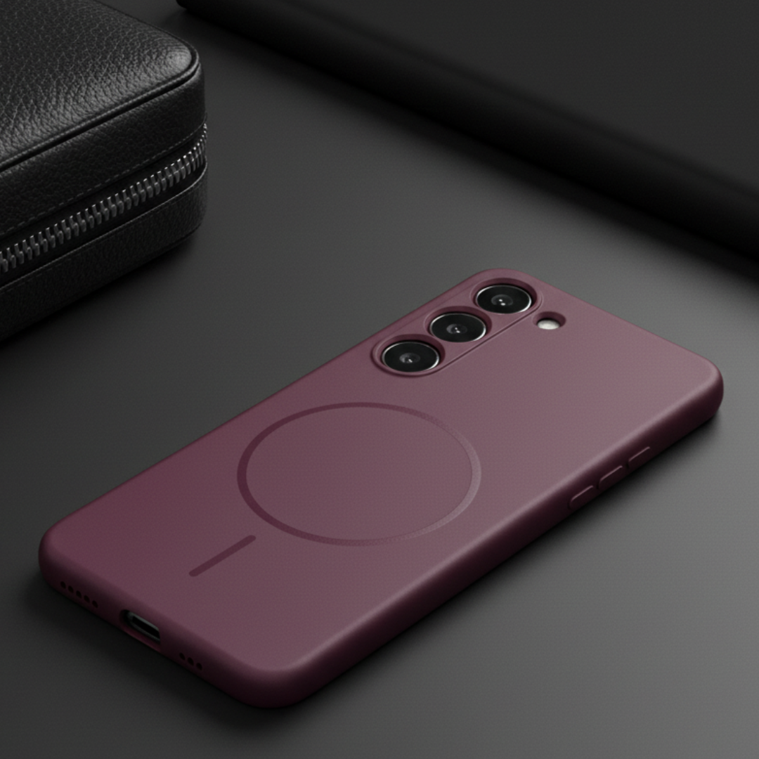 CAVEN Dark Pink Silicone case for Samsung S23