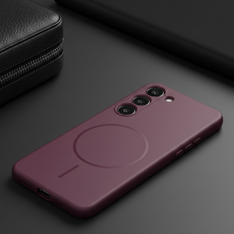 CAVEN Dark Pink Silicone case for Samsung S23