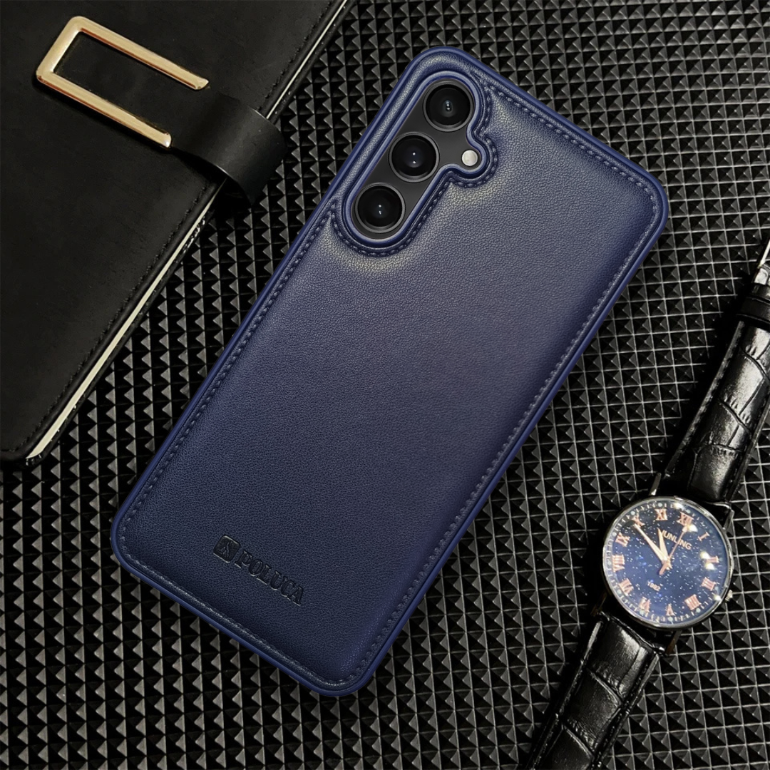 Prime Leather Dark Blue Leather Case for Samsung S23 Fe