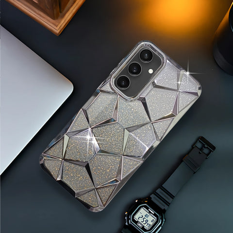 Dazzle Silver Silicone case for  Samsung S24 Fe