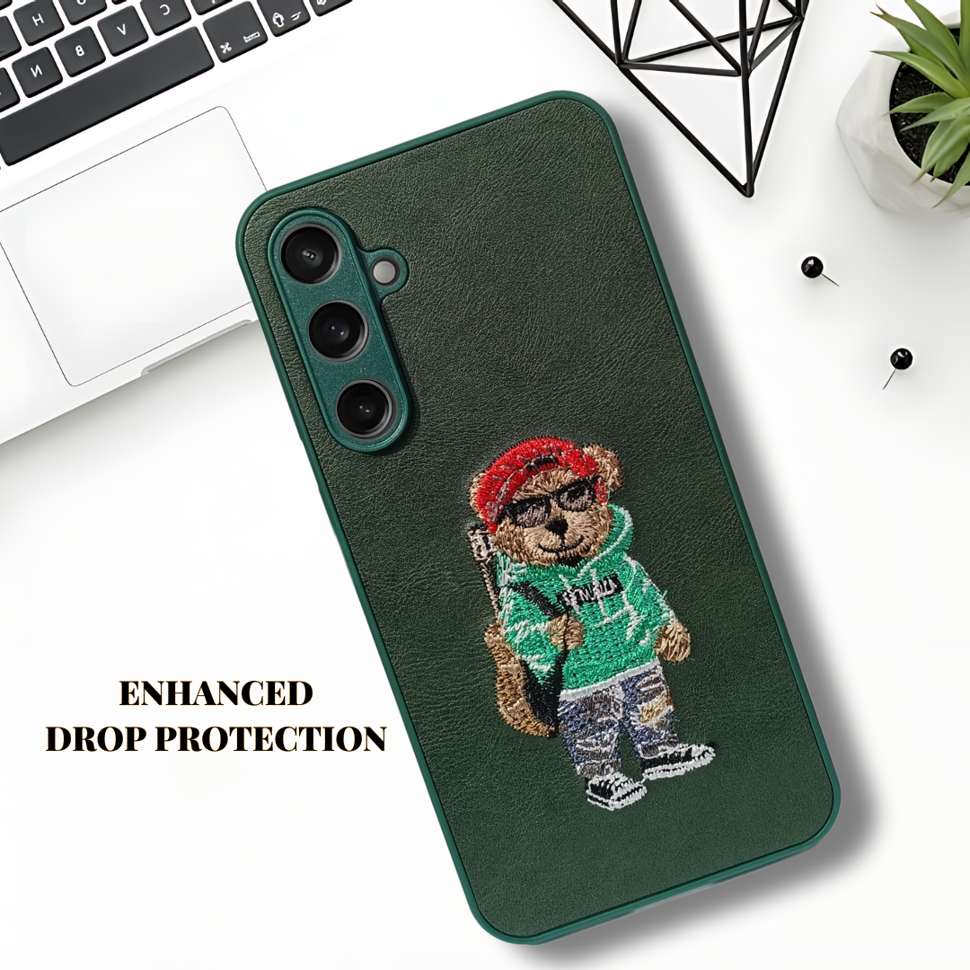 Green leather Guitar Camera Ornamented for Samsung S23 Fe