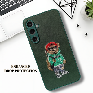 Green leather Guitar Camera Ornamented for Samsung S23 Fe