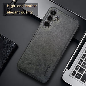 X-LEVEL Black Leather Case for Samsung S23 FE