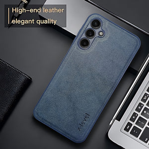 X-LEVEL Blue Leather Case for Samsung S23 FE