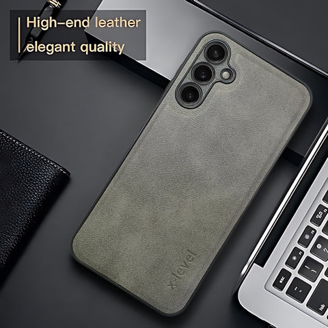 X-LEVEL Grey Leather Case for Samsung A56