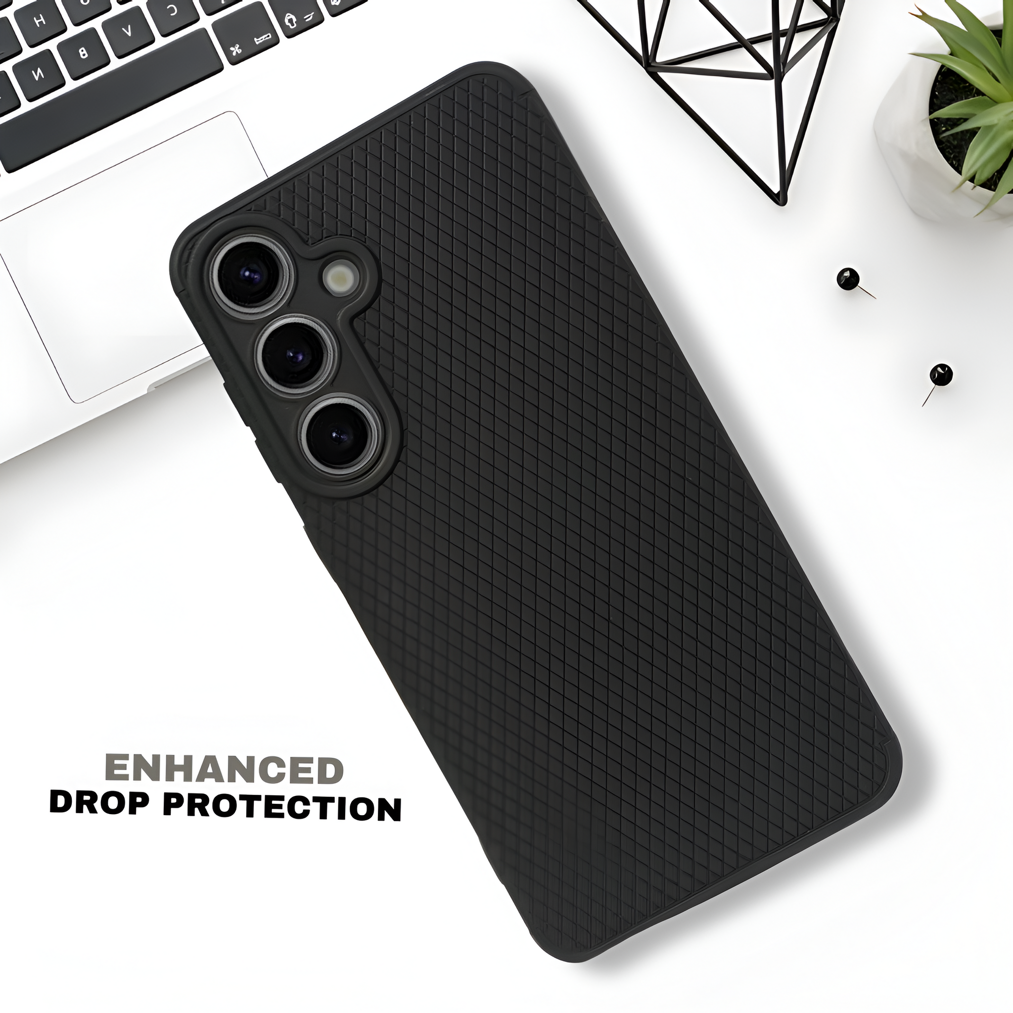 Black Line Wave Silicone Case for Samsung S24