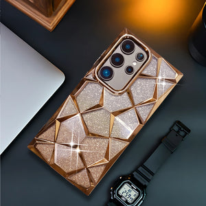 Dazzle Gold Silicone case for  Samsung S23 Ultra