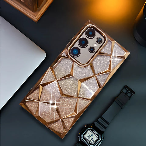 Dazzle Gold Silicone case for  Samsung S23 Ultra