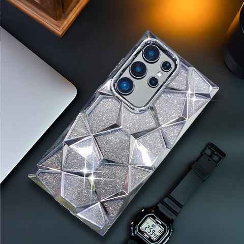 Dazzle Silver Silicone case for  Samsung S23 Ultra