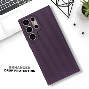 Deep Purple Line Wave Silicone Case for Samsung S24 Ultra