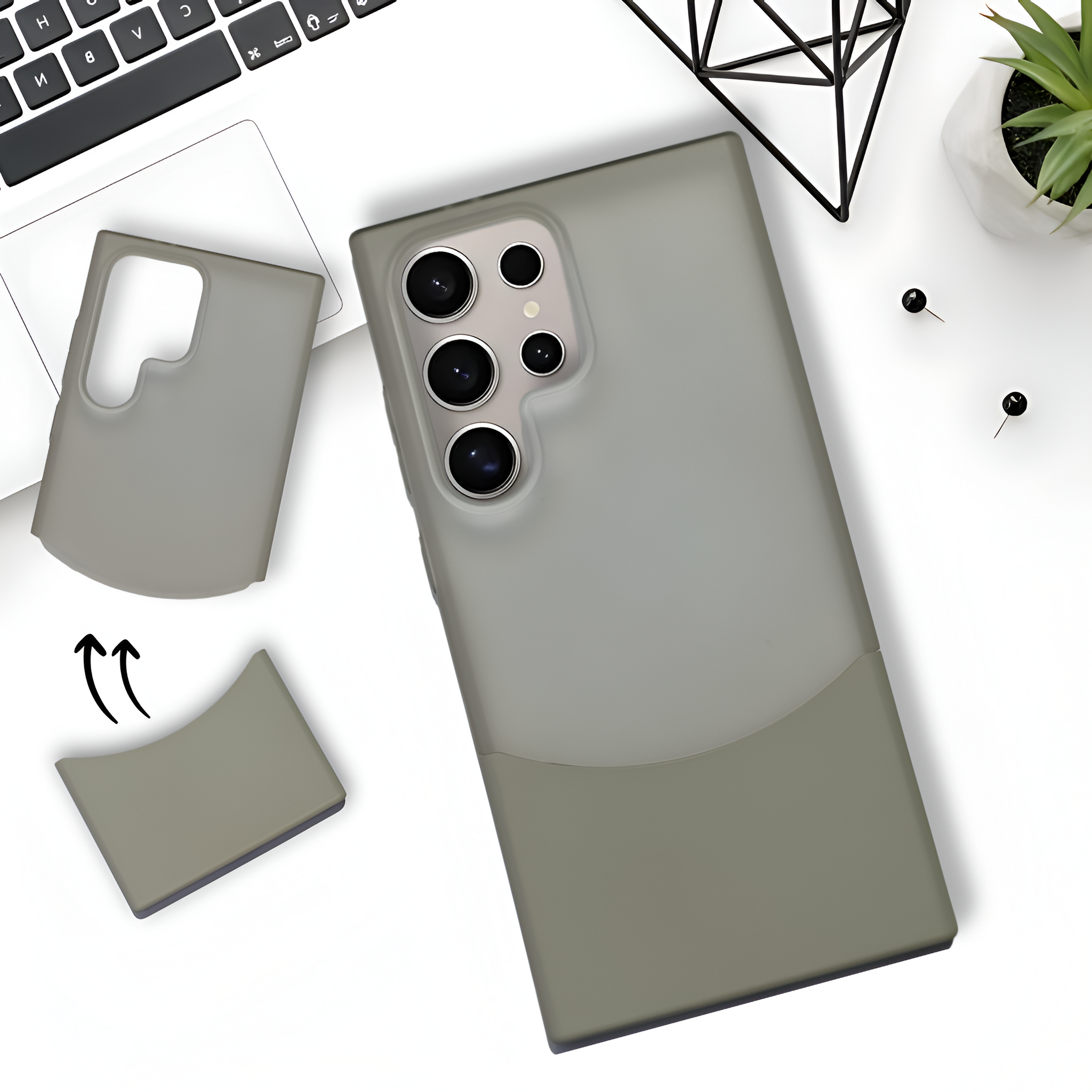 Grey Detach Matte Case For Samsung S23 Ultra