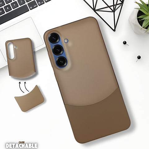 Brown Detach Matte Case For Samsung S25 Plus
