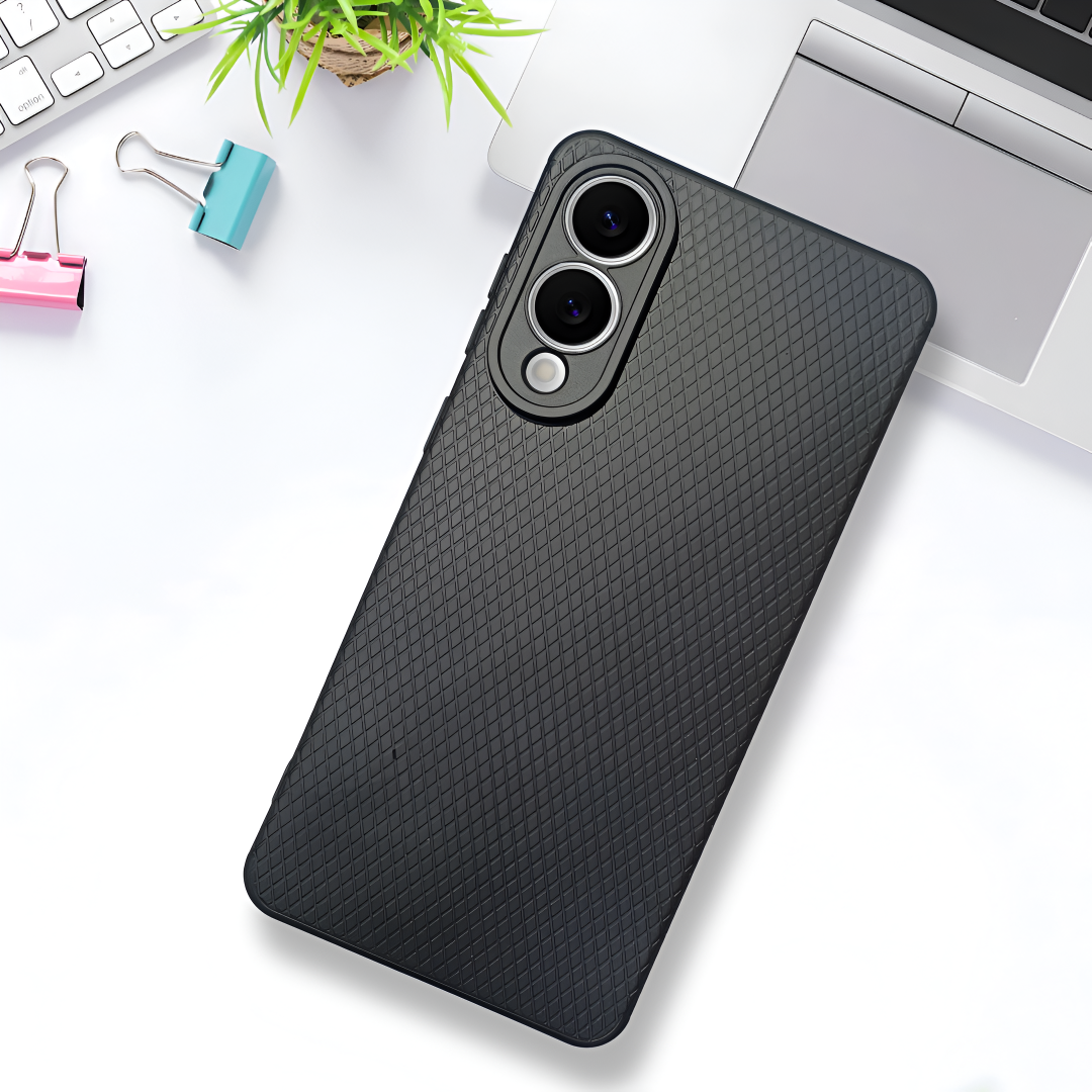 Black Line Wave Silicone Case for Samsung S25 Edge