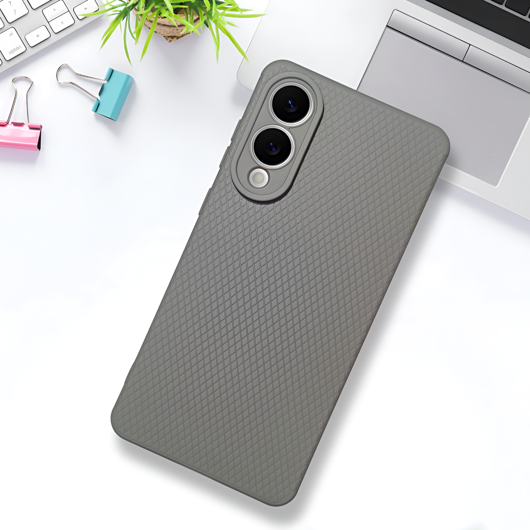 Grey Line Wave Silicone Case for Samsung S25 Edge