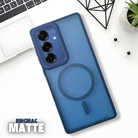 Ringmag Matte Dark Blue case for Samsung S25 Plus