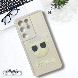 Cream SHOUNENN BULLDOG Silicone case for  Samsung S25 Ultra