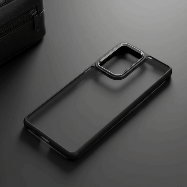 Black Metal Protection Transparent Case for Motorola Edge 50 Fusion