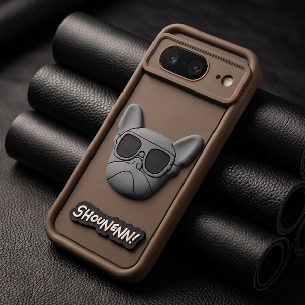 Dark Brown SHOUNENN BULLDOG Silicone case for Google Pixel 8