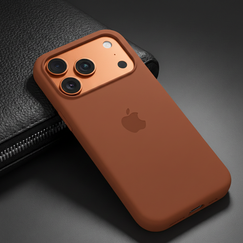 Brown Original Silicone case for Apple iphone 17 Pro Max