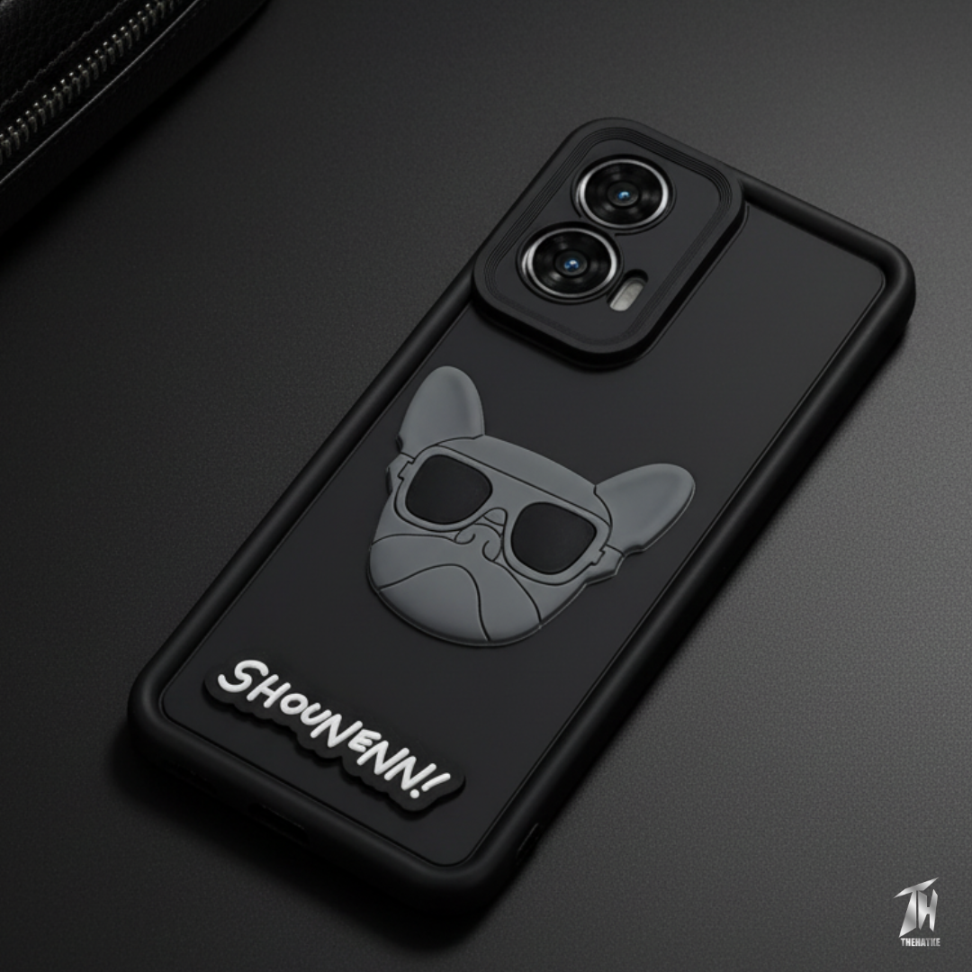 Black SHOUNENN BULLDOG Silicone case for Motorola G85