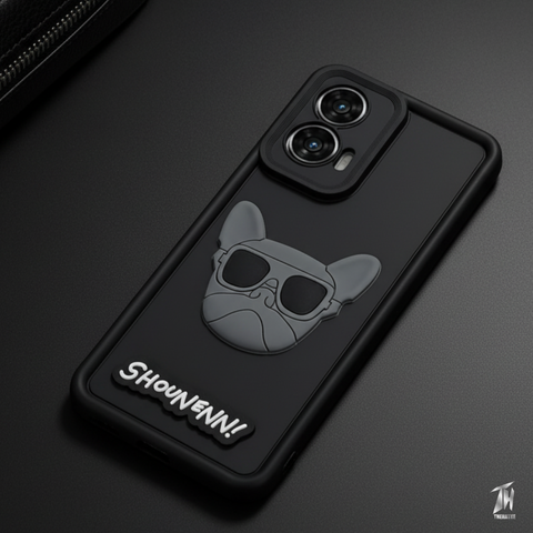 Black SHOUNENN BULLDOG Silicone case for Motorola G85