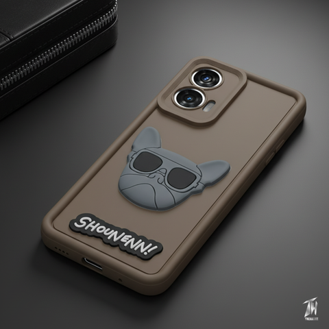 Dark Brown SHOUNENN BULLDOG Silicone case for Motorola G85