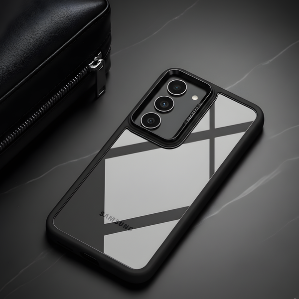 Black Lifted Transperant  Case for Samsung S23