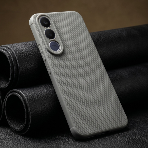 Grey Line Wave Silicone Case for Vivo V70 Fe