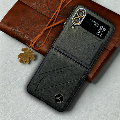 Merc Black Leather Case for Samsung Galaxy Z FLIP 4