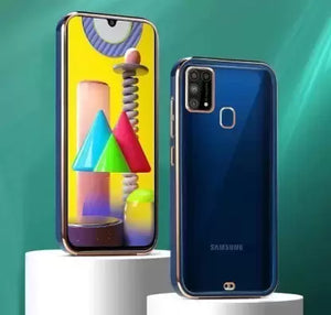 Blue Electroplated Transparent Case for Samsung M30S