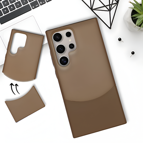 Brown Detach Matte Case For Samsung S23 Ultra
