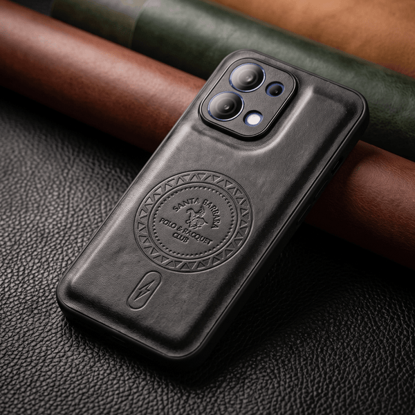 Santa Crest Black Leather Case for Oppo F31 - The Hatke