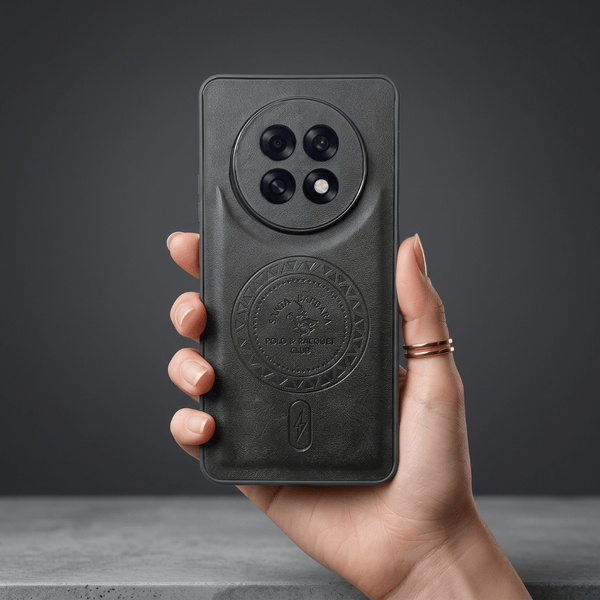 Santa Crest Black Leather Case for Oppo F31 Pro Plus - The Hatke