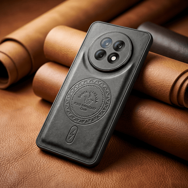 Santa Crest Black Leather Case for Oppo F31 Pro Plus - The Hatke
